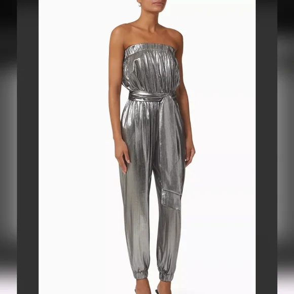 ELLIATT MAYAH STRAPPLES SHIMMER JUMPSUIT SIDE POCKETS RETRO-INSPIRED SIZE SMALL - Picture 3 of 16